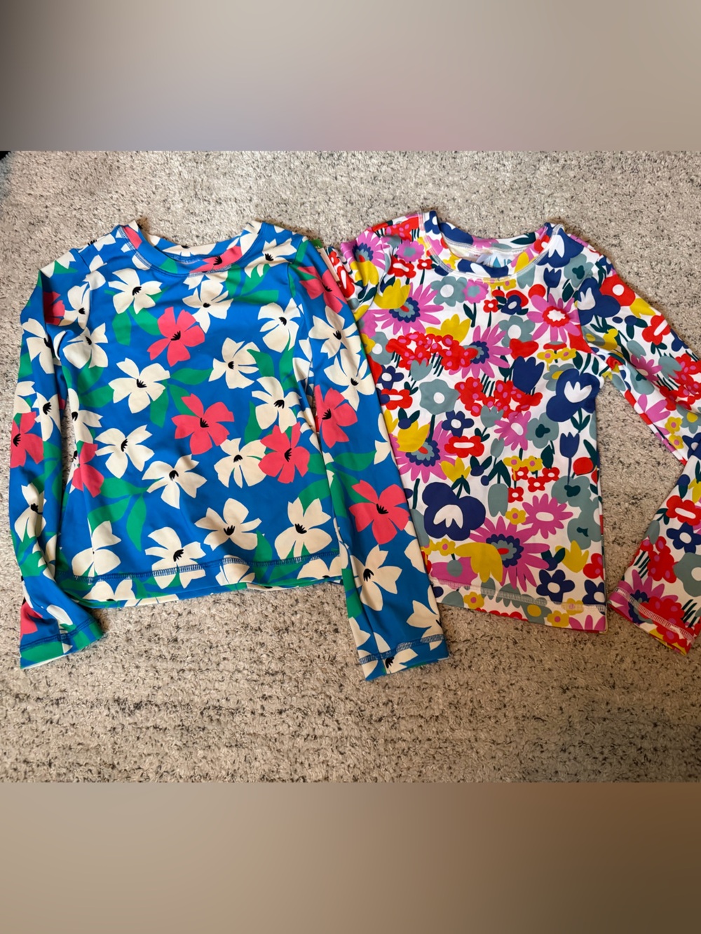 Bundle lot set of 2 hanna andersson size 10 long sleeve rashguard swim tops Euc